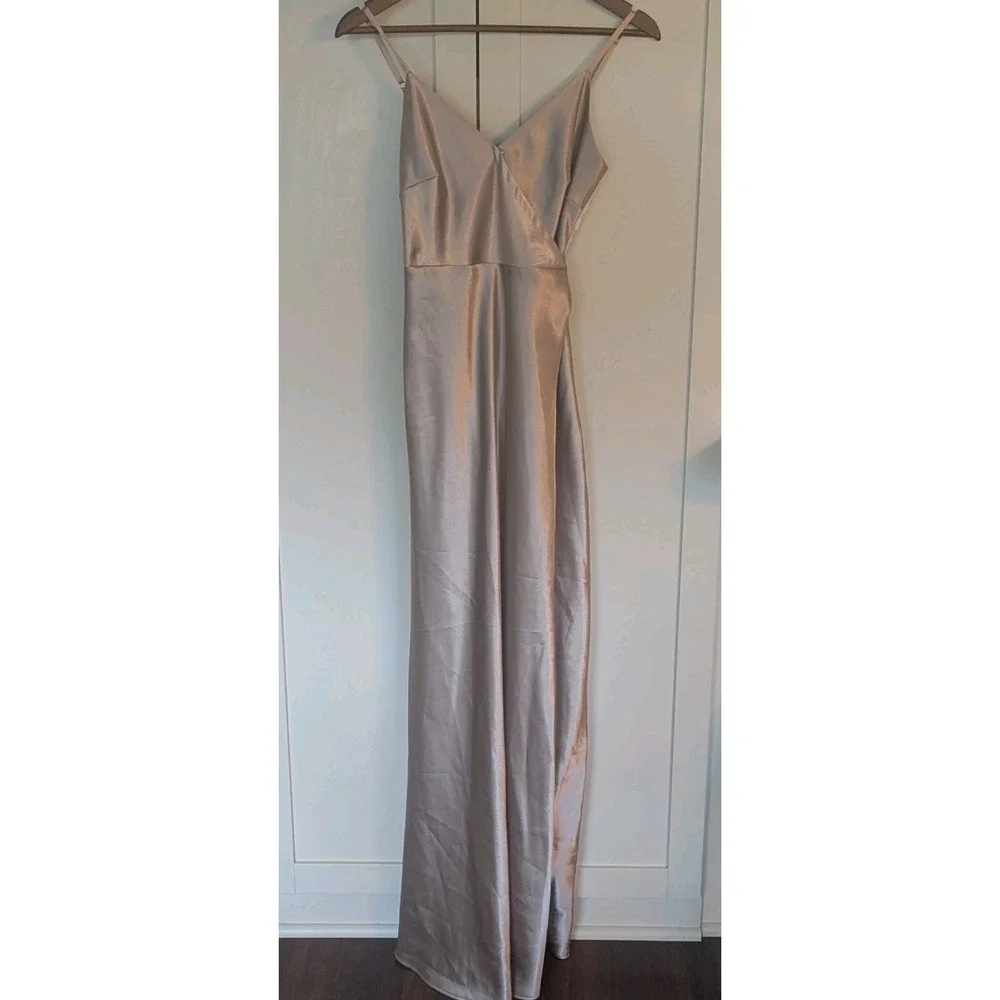 cindy bridesmaid dresses Birdy Grey | | Birdy Grey Satin Dress Size Xs Taupe Wrap Tie Wedding Guest The Six Stories Satin resort24 Size:12-18 mo Jaded London Azevedo Sheer Bridesmaid wrap